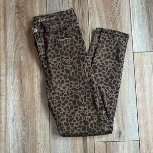 American Eagle Outfitters Women's Animal Print Skinny Jeans - Brown and Black